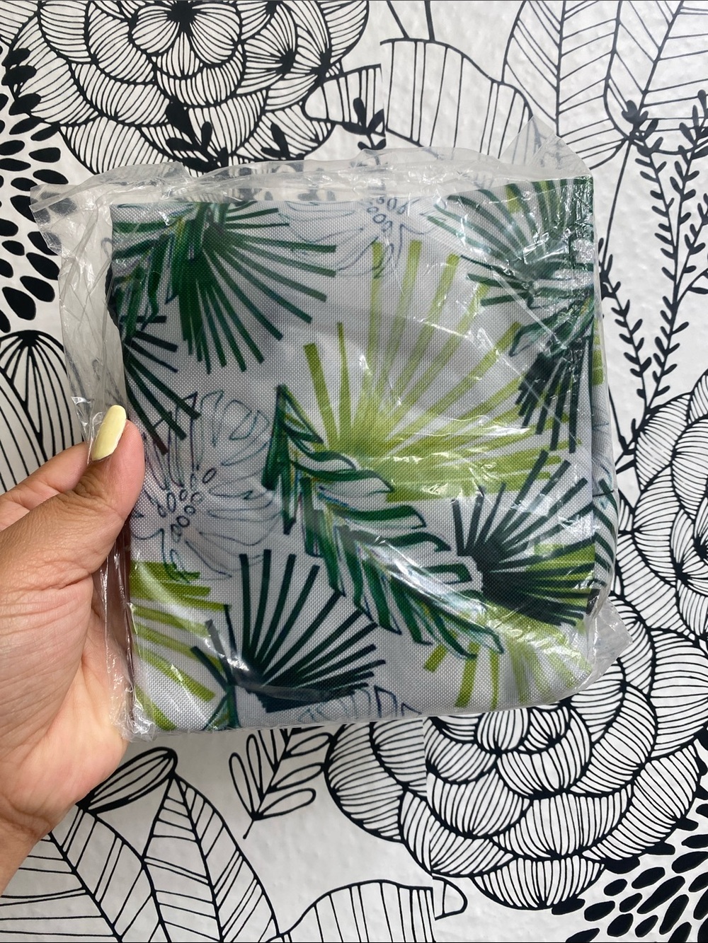 Tropical Palm Drawstring Backpack - Green Leaf Print - Picture 2 of 3